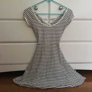 Skater striped black and white dress